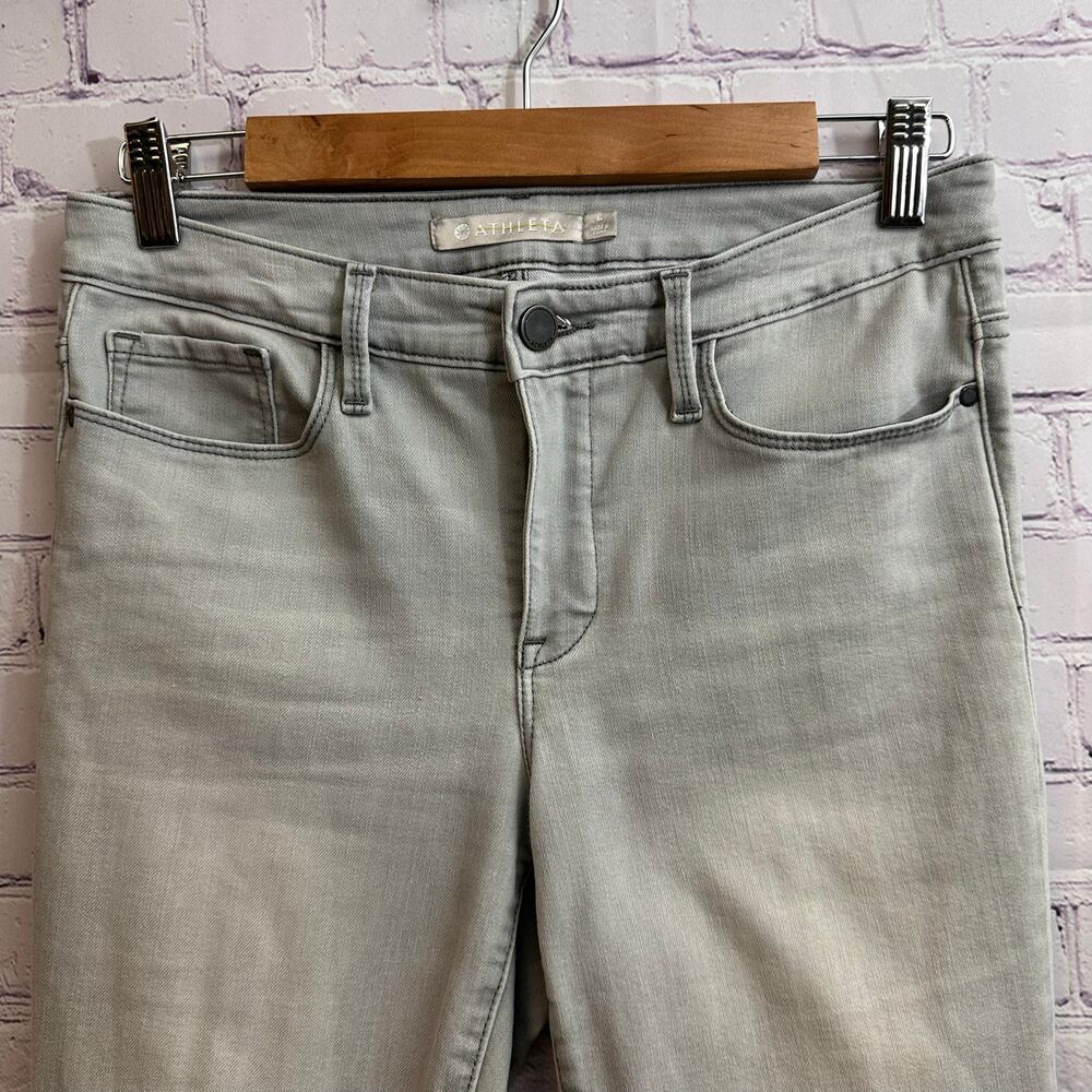 Athleta Sculptek Skinny Jeans Gray Five Pocket Mid Rise Ankle Pants Size 6 - Picture 2 of 11